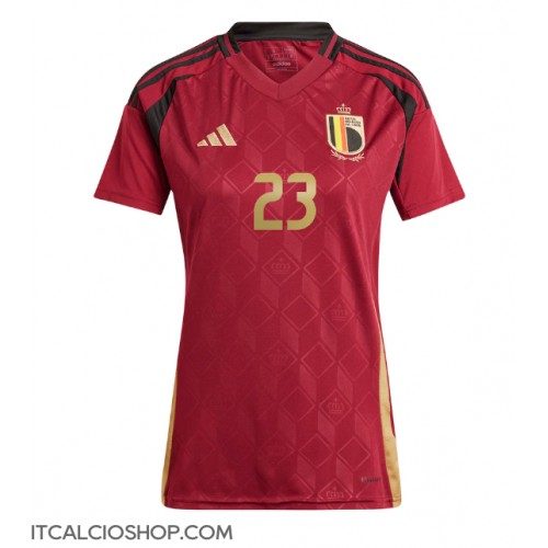 Belgio Arthur Vermeeren #23 Prima Maglia Femmina Europei 2024 Manica Corta